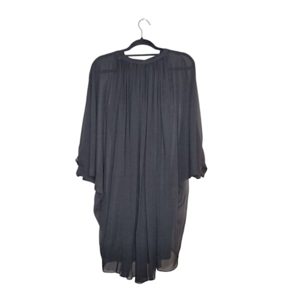 DIANE VON FURSTENBERG | NWT Sheer Silk Chiffon Black Mini Fleurette Dress 2 - Picture 3 of 15